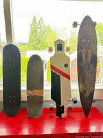 Four boards upright showing overall types and condition