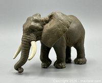 Front angled view showing elephant details and tusks