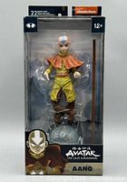 Front view of sealed box showing Aang figure and accessories