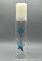 assembled candle holder with pendants and candle