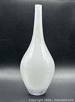 Front view of white glass vase