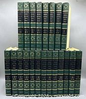 Front view showing all 21 encyclopedia volumes
