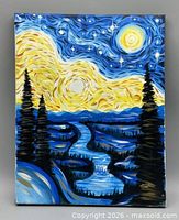 Front view of full painting on canvas