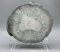 Front view showing full polished face with quartz center