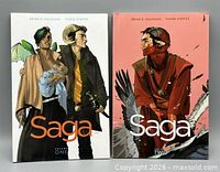 Front covers of Saga Volume One and Two