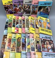 Front view showing all 24 paperback books laid out with cover art visible