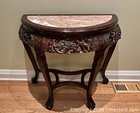 Full view of console table front and side