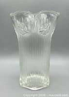 Full view of vase showing height and ribbed body