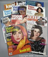 All eleven Vogue Knitting magazines fanned out