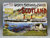 Front of metal sign showing full printed design