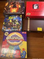 Group shot of all five game boxes