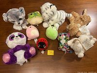 All ten Ty plush toys laid out for full contents view