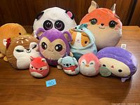 Group shot of all 10 assorted plush toys