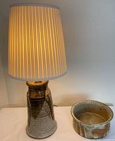 Lamp and bowl together showing scale and matching glaze