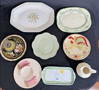 Top view of all eight dinnerware pieces