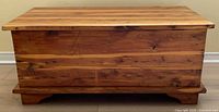 Front view of cedar chest closed