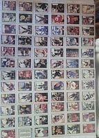 Front images of 72 assorted O-Pee-Chee hockey cards in binder sheet