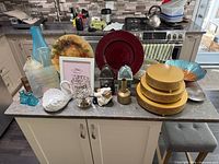 All items arranged on kitchen island showing full assortment