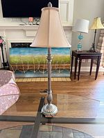 Full view of lamp with shade