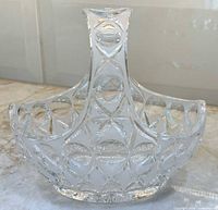 front view of Nachtmann cut crystal basket showing pattern