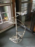Full view of spiral wrought iron plant stand