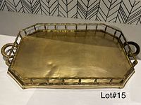 Top angled view showing faux bamboo rim and handles