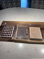 All three large background stamps side by side in cases
