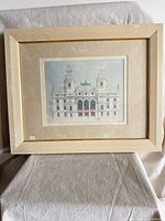 Front view of framed print showing artwork, frame color and mat