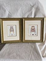Both framed chair prints side by side showing size and matching frames