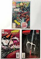 Front view of all three bagged Daredevil comics