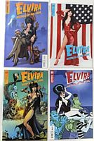 Group shot of all four variant issues bagged