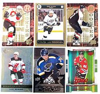 Front view of all six rookie cards in grid layout