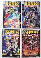 Group shot of all four Sonic issues #10 #11 #13 #18 bagged and boarded