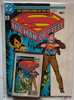 Front view showing comic book and cassette tape