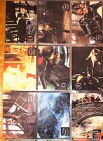 Nine Batman Returns cards with black borders and film images