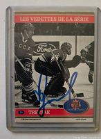 Front view of signed Tretiak card in holder