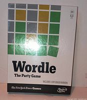 Front of sealed Wordle The Party Game box showing branding and age recommendation