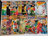 All 15 Excalibur comic books laid out, front covers visible