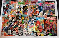 All 15 New Warriors comics laid out in two rows