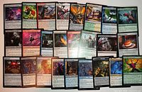 All 25 Spanish-language Spider-Man Magic cards arranged together