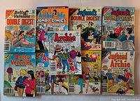 Front covers of all nine digest comics laid out