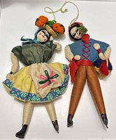 Both fabric dolls side by side