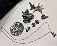 Entire lot laid out displaying all jewelry pieces