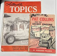 Front covers of paperback and magazine showing titles, authors and graphics