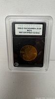 Front view of INB slab housing 2000-D Sacagawea dollar
