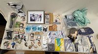 Overhead view of all items laid on table