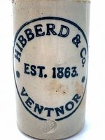 Front of bottle showing printed Hibberd & Co. Ventnor graphics