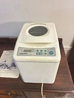 Top view of Black & Decker breadmaker showing control panel and lid window