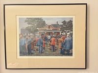 Full view of framed print showing frame, mat and artwork