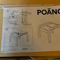 Instruction sheet showing Poang side table assembly diagram